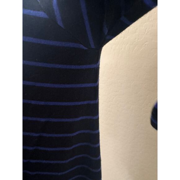 Cable & Gauge Black Blue Striped Tunic Top Handkerchief Hem Long Sleeve Size M - Picture 5 of 9